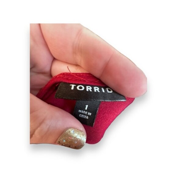 Women’s torrid 1 Red Cold Shoulder Jersey Skater Dress - Picture 10 of 13
